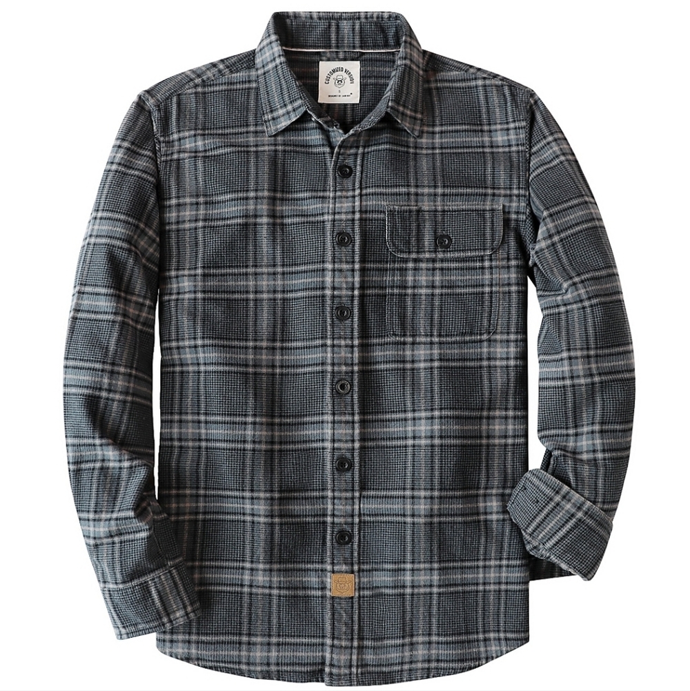 Blue Plaid Button-Up Shirt